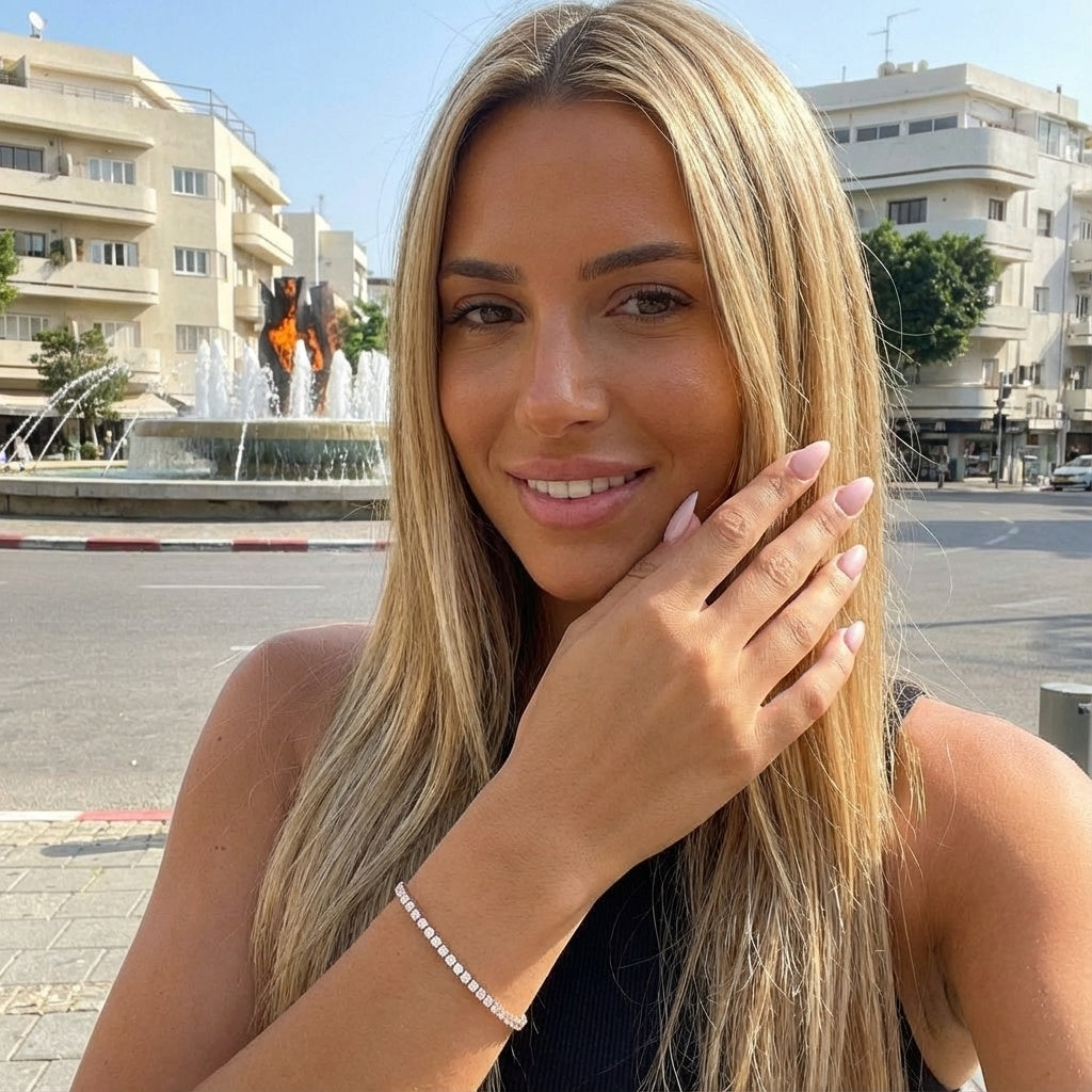 צמיד AURÉLIE TENNIS משובץ